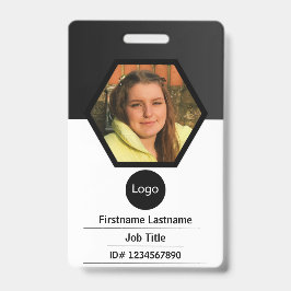Badge code-barres du logo photo de l'entreprise personna