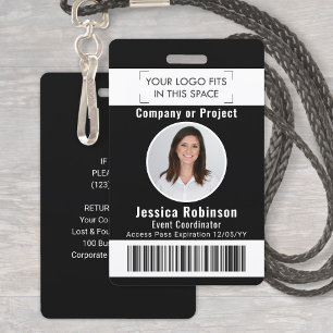 Badge Code-barres en noir et blanc de la carte d'identit