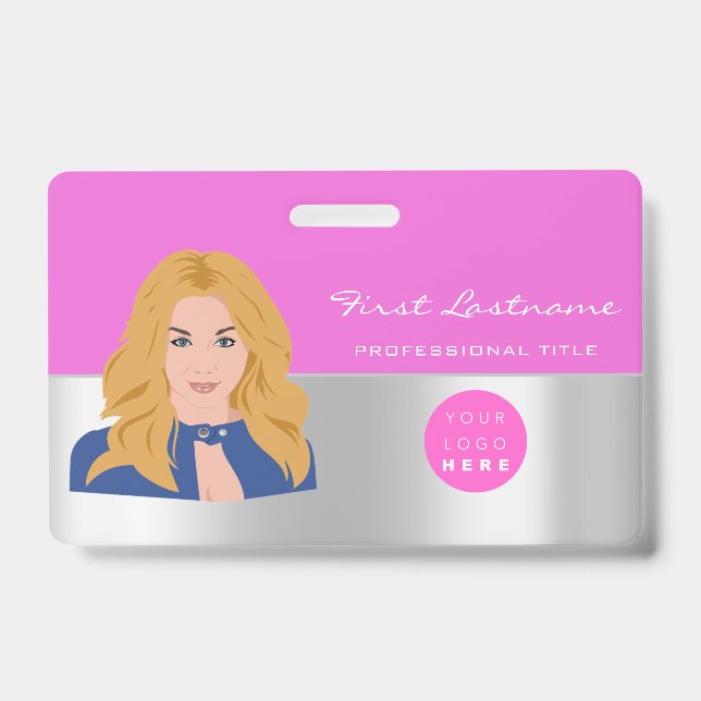 Badge Code-barres personnalisé pour employé Logo Nom Sca (Avant)