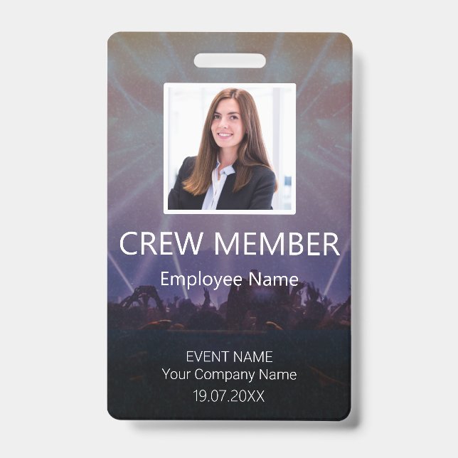 Badge Code-barres personnalisé pour membre d'équipe  Bad (Avant)