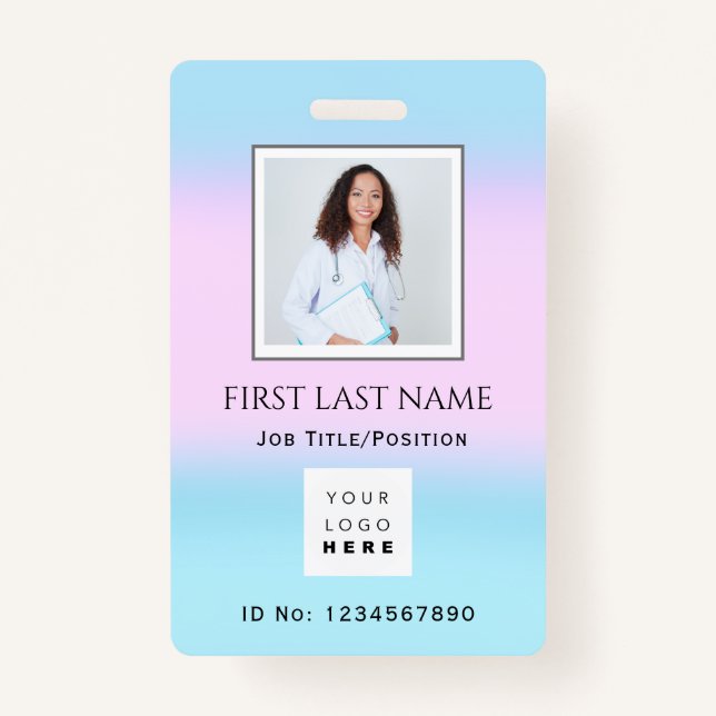Badge Code-barres Photo Chirurgie infirmière médecin San (Devant)