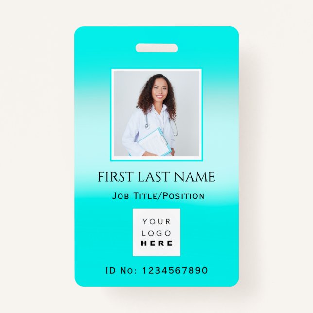 Badge Code-barres photo IDNumber Health Therapy Nurse Do (Devant)