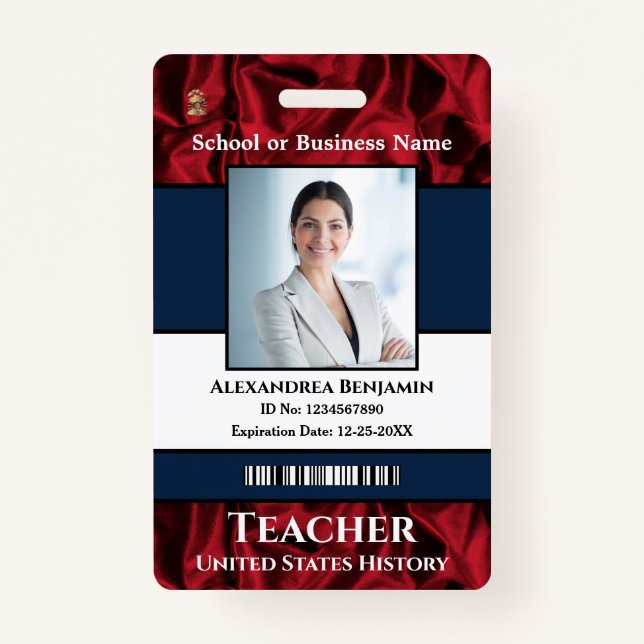 Badge Code de la barre de logo de l'employé personnalisé (Devant)