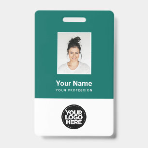 Badge Code de la barre photo de l'employé Emerald person
