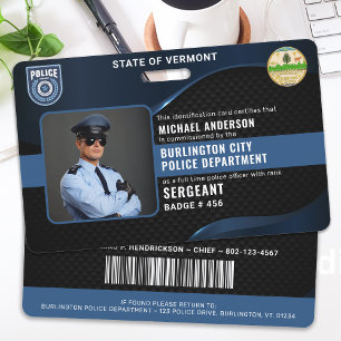 Badge Code d'identification personnel de police