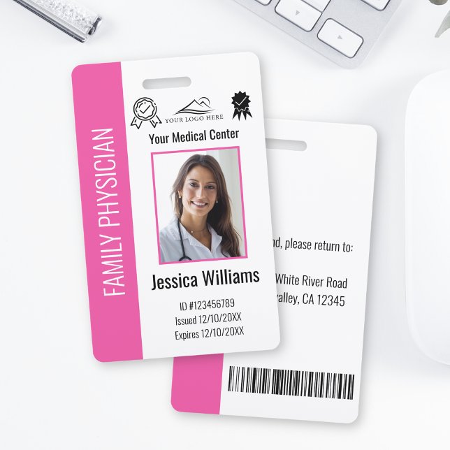 Badge Code d'identification rose de l'employé Médicale d (Créateur téléchargé)