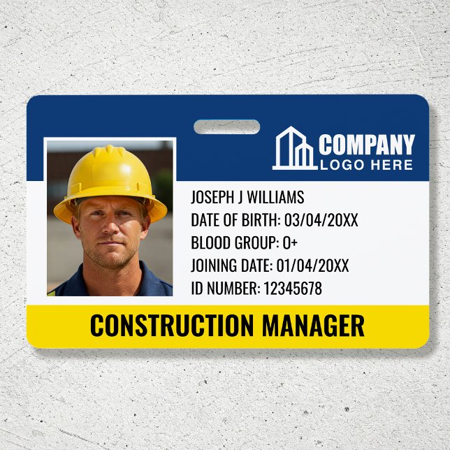 Badge Code du chantier Logo Code à barres Modèle de mari (Créateur téléchargé)