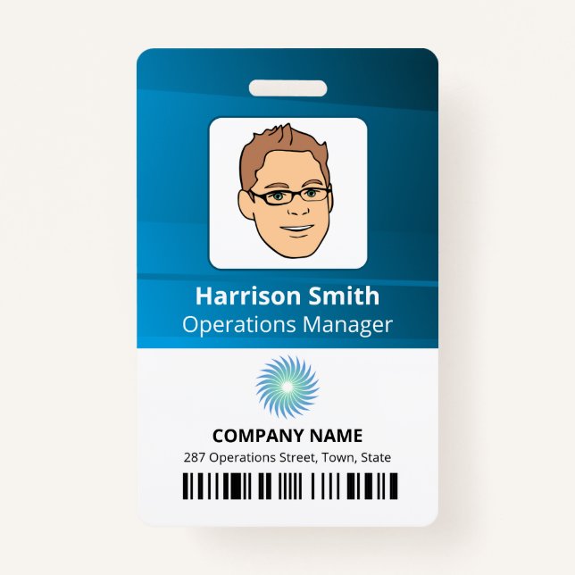 Badge Code Employé Du Gestionnaire De La Société Avec Lo (Devant)