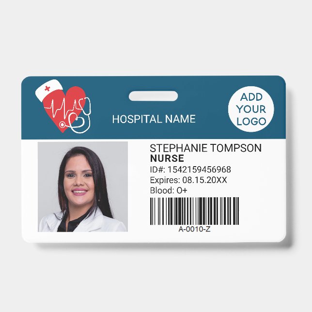 Badge Code logo photo de infirmière professionnelle sign (Avant)