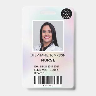 Badge Code logo photo infirmière holographique professio
