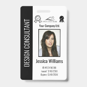 Badge Code noir de l'employé d'entreprise personnalisé