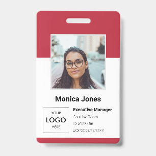 Badge Code photo de l'employé rouge