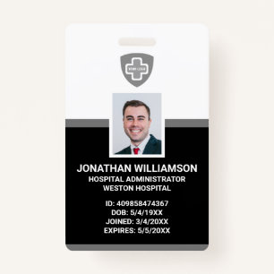 Badge Code photo personnalisé de l'employé, code-barres 