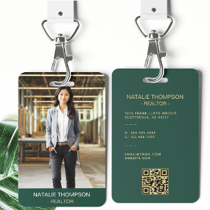 Badge Code QR Chic et Professionnel pour Agent Immobilie