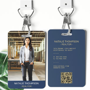 Badge Code QR Chic et Professionnel pour Agent Immobilie