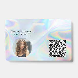 Badge Code QR d'affaires Holographique Maquilleur Person