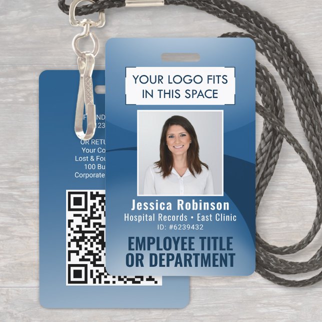 Badge Code QR de la carte d'identité photo de l'employé  (Créateur téléchargé)