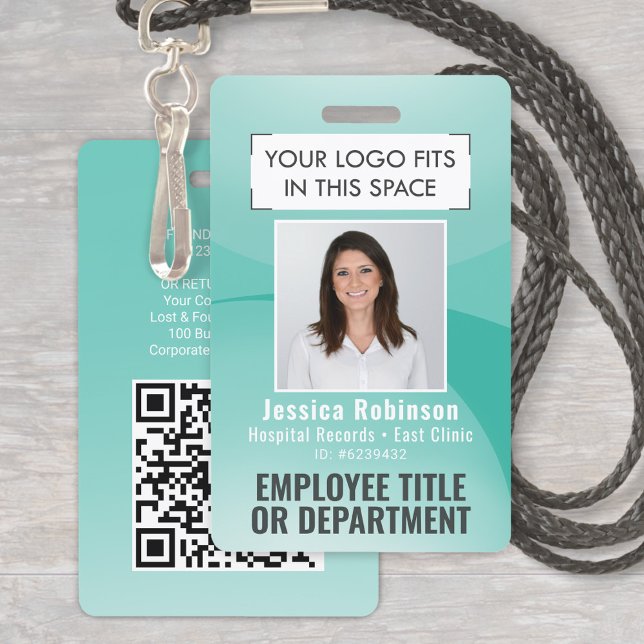 Badge Code QR de la carte d'identité photo de l'employé  (Créateur téléchargé)