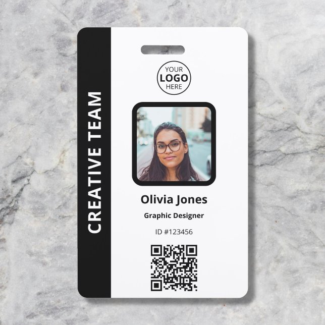 Badge Code QR de la carte d'identité photo de l'employé  (Créateur téléchargé)
