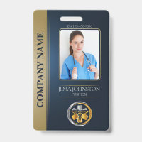 Code QR de la photo d'employé ID de sécurité Bleu