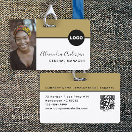 Badge Code QR de la photo d'identité du personnel de lux