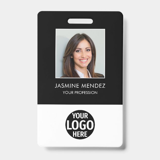 Badge Code QR de l'employé avec logo simple sur la carte (Avant)