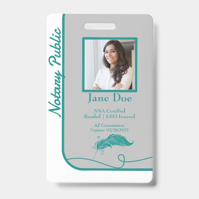 Badge Code QR de l'ID public notaire de style classique  (Face)