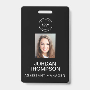 Badge Code QR de logo d'entreprise simple Photo d'employ