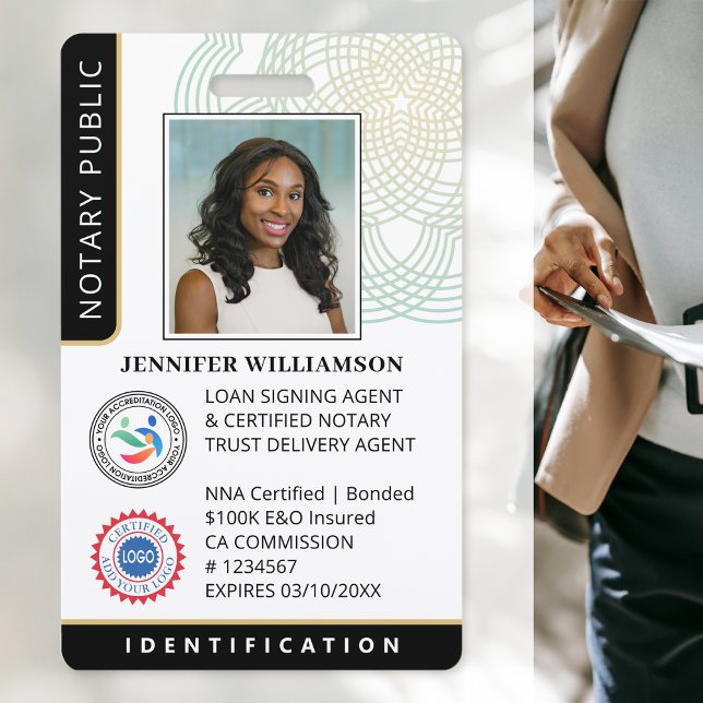 Badge Code QR de photo de pièce d'identité de notaire pu (Créateur téléchargé)