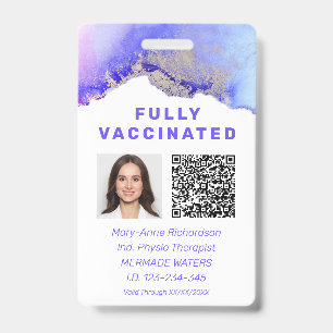 Badge Code QR de photo d'identité de vaccination personn