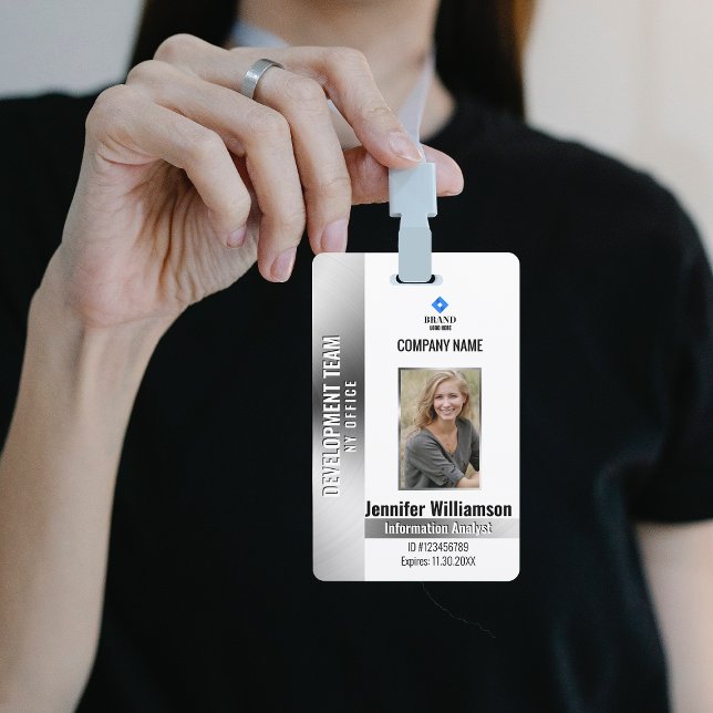 Badge Code QR de sécurité de la société Silver avec phot (Créateur téléchargé)