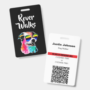 Badge Code QR d'identification d'urgence pour chien colo