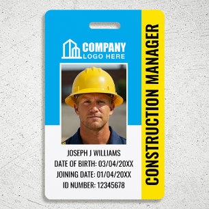 Badge Code QR du logo de l'ID du chantier de constructio