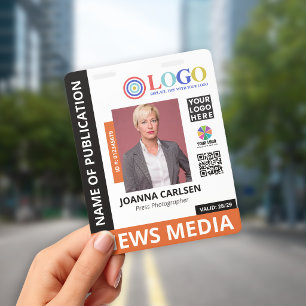 Badge Code QR du logo et de la photo orange pour la cart