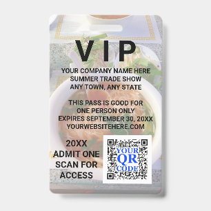Badge Code QR Entreprise Lumière Photo Cool Promo Événem