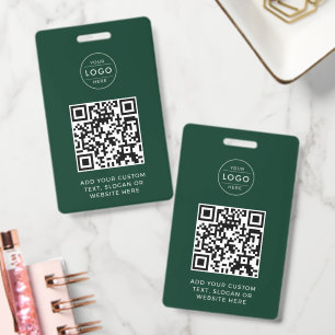 Badge Code QR Forest Green Logo personnalisé de l'entrep