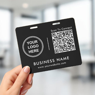 Badge Code QR Logo d'entreprise Scan pour se connecter N