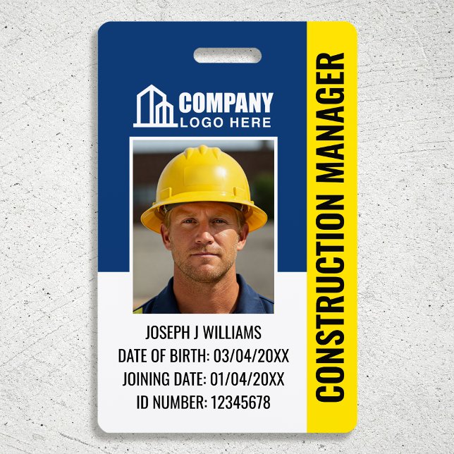 Badge Code QR Logo ID de chantier de construction person (Créateur téléchargé)