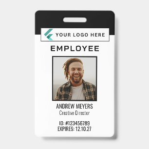 Badge Code QR Logo Photo d'entreprise Employé