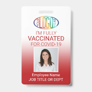 Badge Code QR Logo Photo d'identité Passeport Vaccin Cov