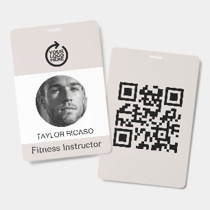 Badge Code QR Logo Photo Personnalisé Entreprise Personn