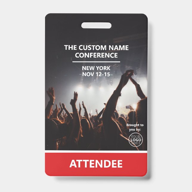 Badge Code QR Logo Red Access Pass Conférence Participan (Avant)