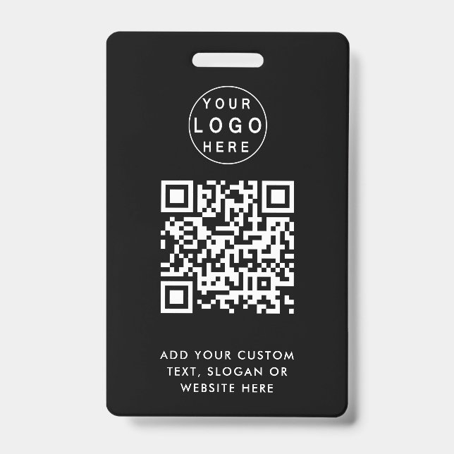 Badge Code QR | Modern Black Business Logo Event (Face)