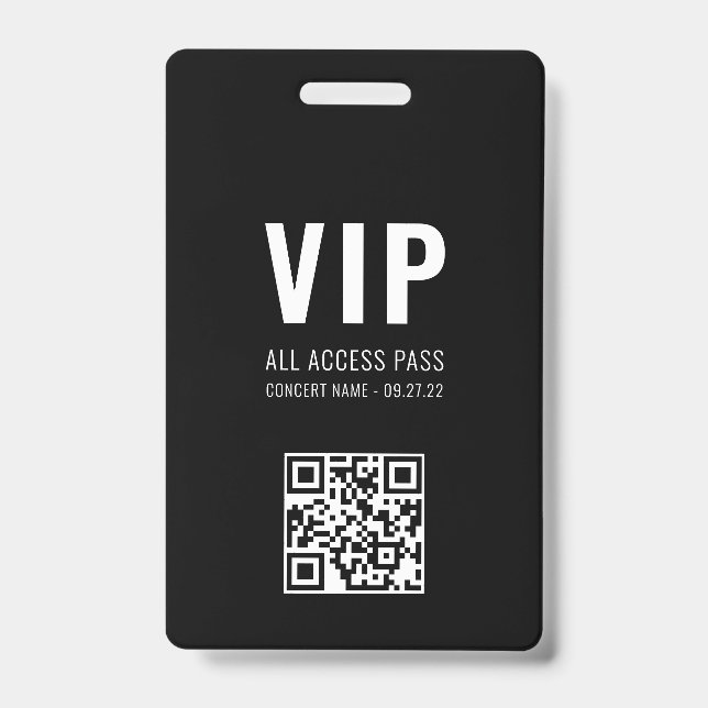 Badge Code QR personnalisé Carte VIP VIP tout accès (Avant)