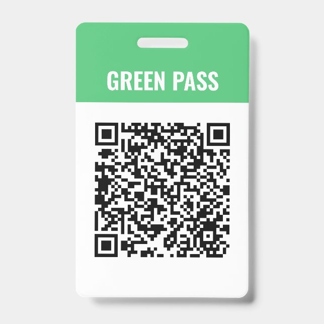 Badge Code Qr personnalisé Covid Green Pass (Face)