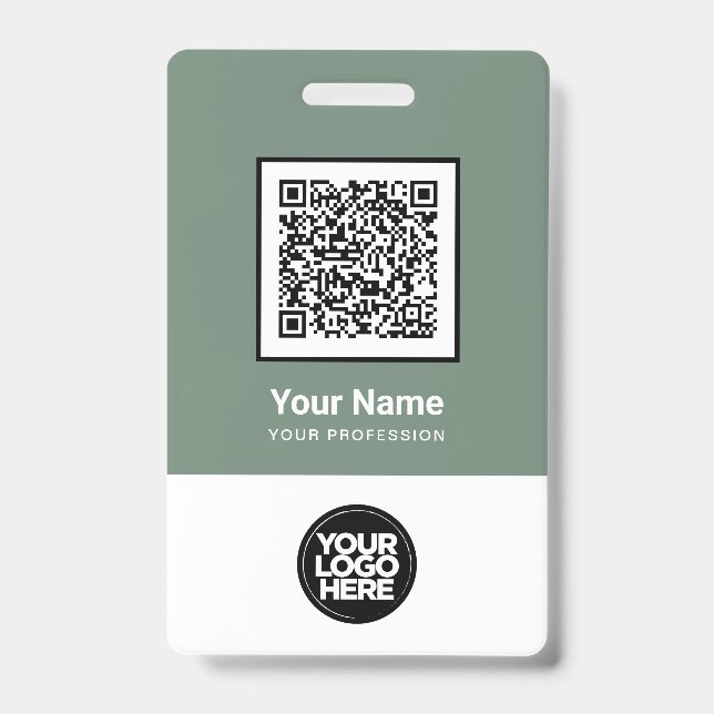 Badge Code QR personnalisé pour employés avec code-barre (Avant)