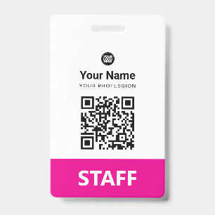 Badge Code QR personnalisé pour employés, Code-barres, L