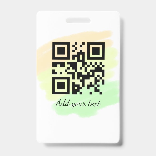 Badge code QR personnalisé simple ajouter votre nom text (Avant)