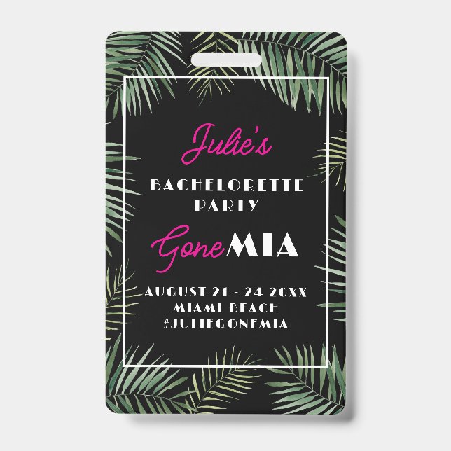 Badge Code QR pour acheter un verre à la mariée à Miami (Avant)