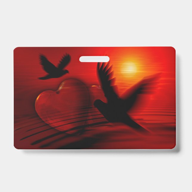 Badge Coeurs et colombes (Avant)